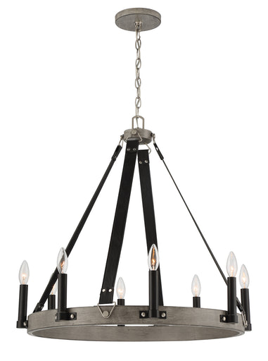 Rawson Ridge Eight Light Chandelier Aged Silverwood And Coal