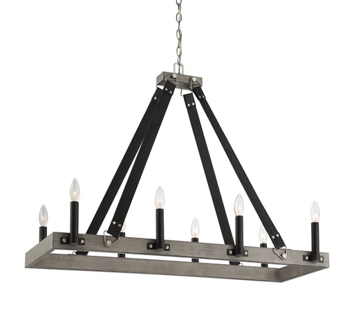 Rawson Ridge Eight Light Island Pendant Aged Silverwood And Coal