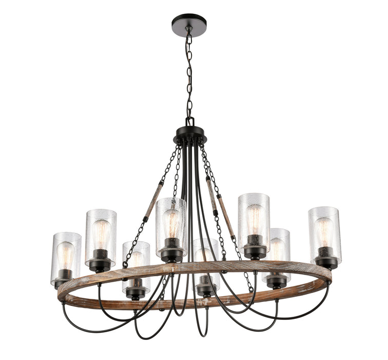 Innovations - 442-8CR-BK-SDY - Eight Light Chandelier - Matte Black