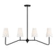 Meridian - M10078MBK - Four Light Linear Chandelier - Matte Black