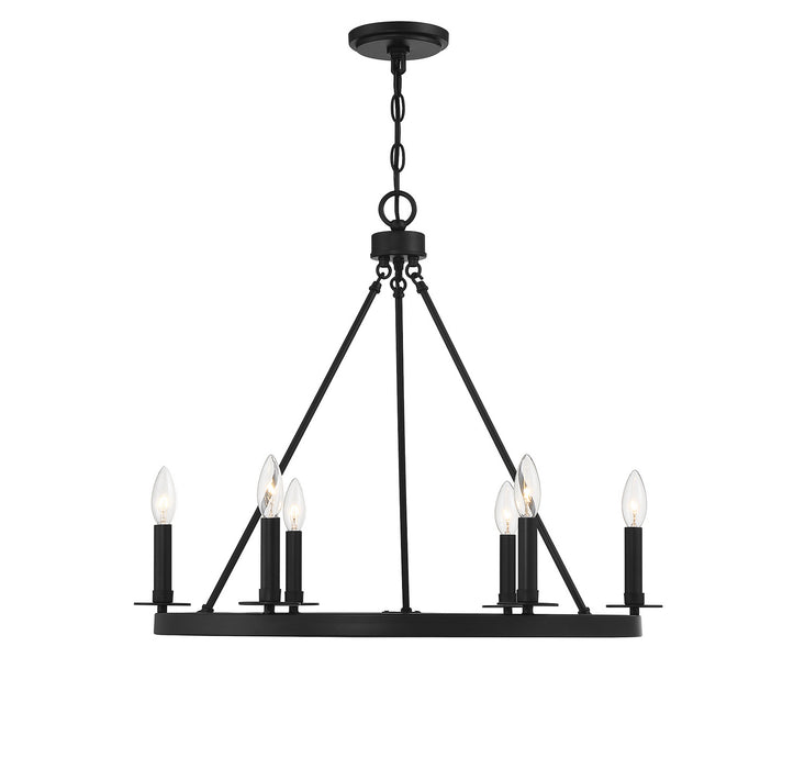 Meridian - M10093MBK - Six Light Chandelier - Matte Black