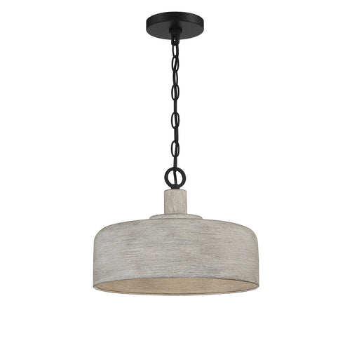One Light Pendant Weathered Gray with Black