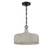 Meridian - M70103WGBK - One Light Pendant - Weathered Gray with Black