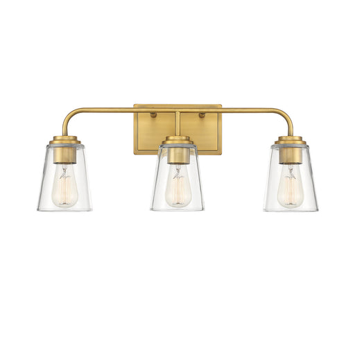 Mbath Three Light Bathroom Vanity Light Natural Brass