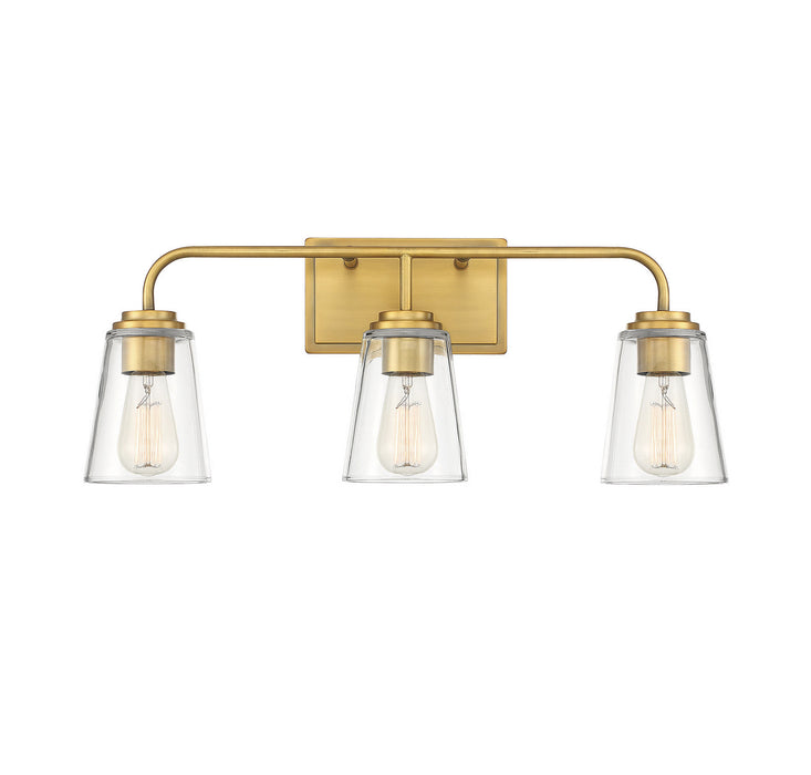 Meridian - M80044NB - Three Light Bathroom Vanity Light - Mbath - Natural Brass