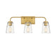 Meridian - M80044NB - Three Light Bathroom Vanity Light - Mbath - Natural Brass