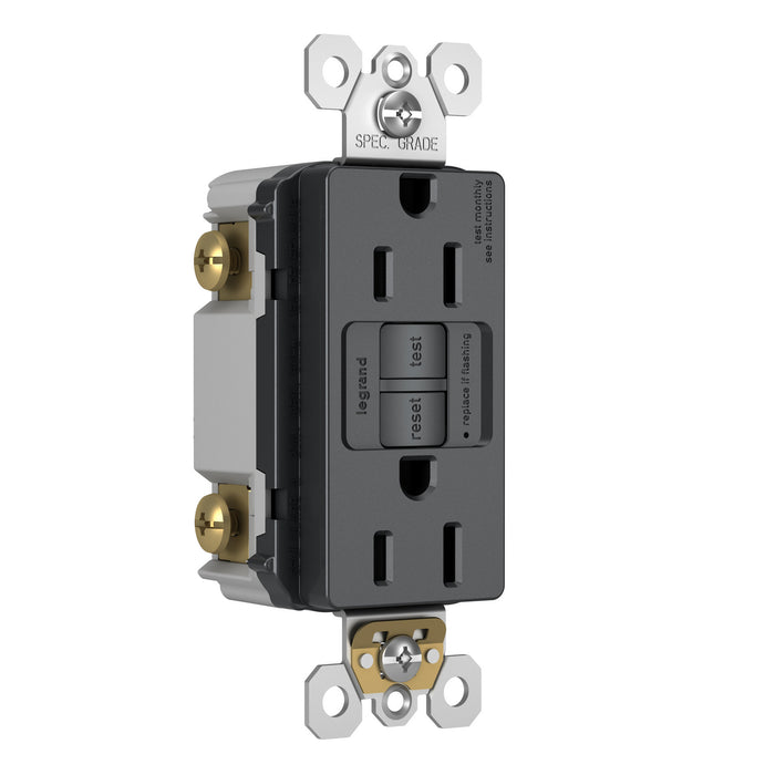 Legrand - 1597TRGCC4 - Spec-GradeTamper-Resistant Self-Test GFCI Receptacle - radiant - Graphite