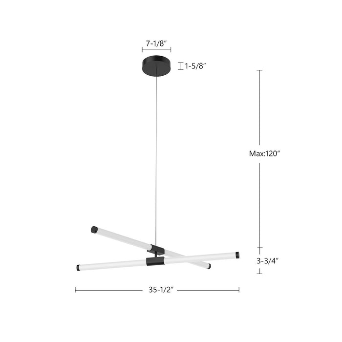 Kuzco Lighting - CH18537-BK - LED Chandelier - Akari - Black