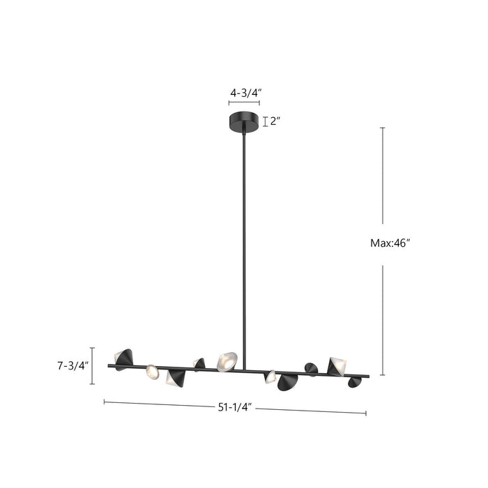 Kuzco Lighting - LP50851-BK - LED Island Pendant - Geode - Black