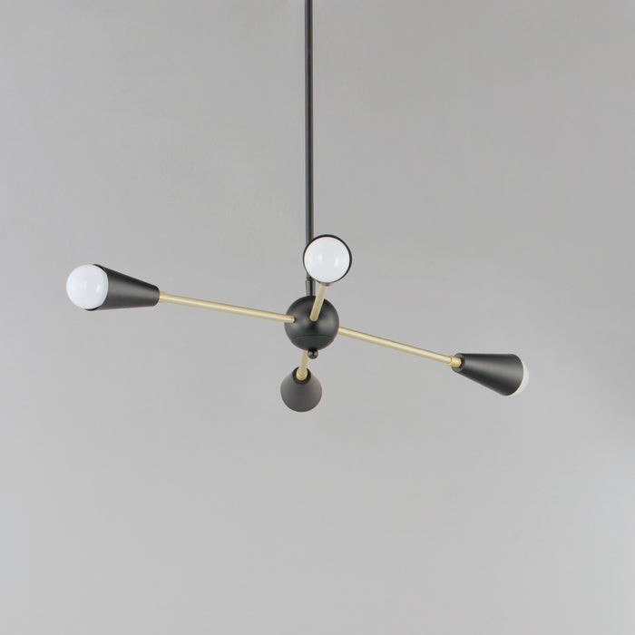 Maxim - 11264BKSBR - Four Light Pendant - Lovell - Black / Satin Brass