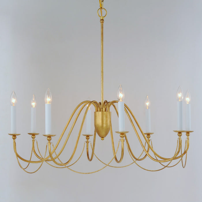 Maxim - 12168GL - Eight Light Chandelier - Plumette - Gold Leaf