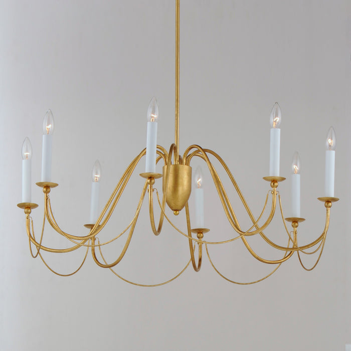 Maxim - 12168GL - Eight Light Chandelier - Plumette - Gold Leaf