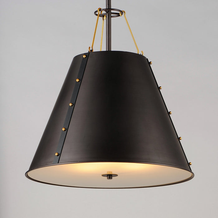 Maxim - 25164OIAB - Three Light Pendant - Trestle - Oil Rubbed Bronze / Antique Brass