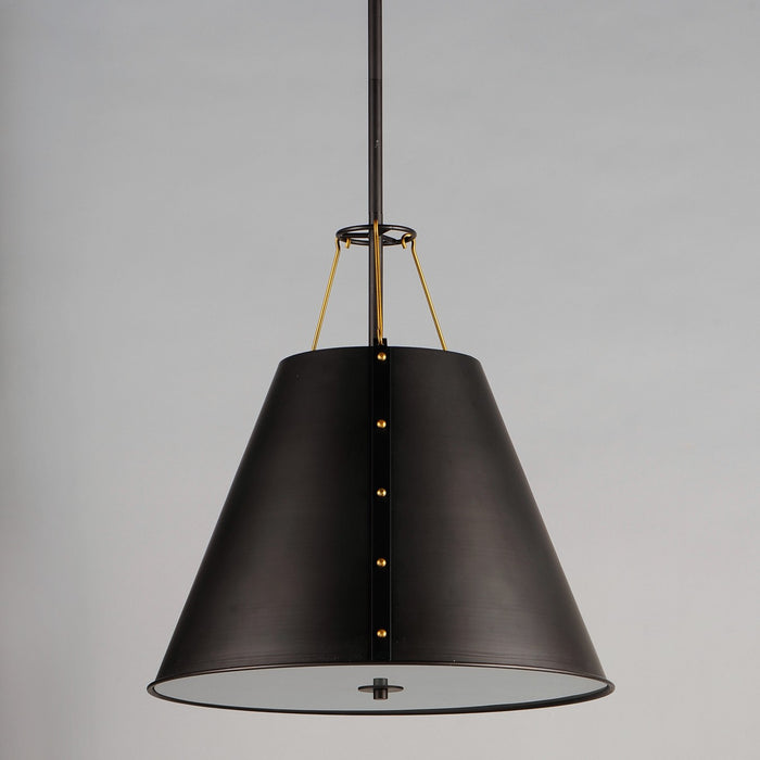 Maxim - 25164OIAB - Three Light Pendant - Trestle - Oil Rubbed Bronze / Antique Brass