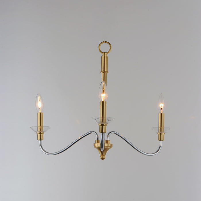 Maxim - 25373CLPCSBR - Three Light Pendant - Clarion - Polished Chrome / Satin Brass
