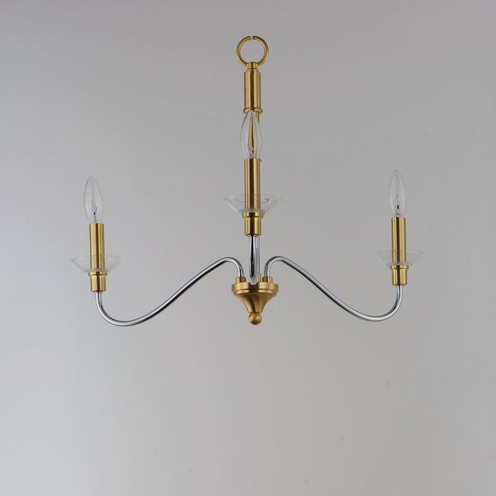 Maxim - 25373CLPCSBR - Three Light Pendant - Clarion - Polished Chrome / Satin Brass