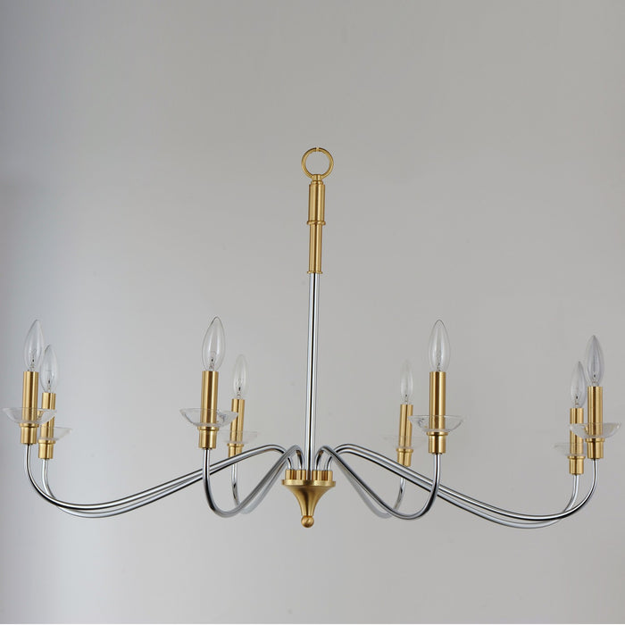 Maxim - 25378CLPCSBR - Eight Light Chandelier - Clarion - Polished Chrome / Satin Brass