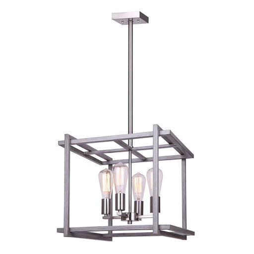 Carli Four Light Chandelier Brushed Nickel And Brushed Dark Grey