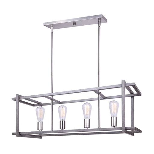 Carli Four Light Chandelier Brushed Nickel, + Brushed Dark Grey