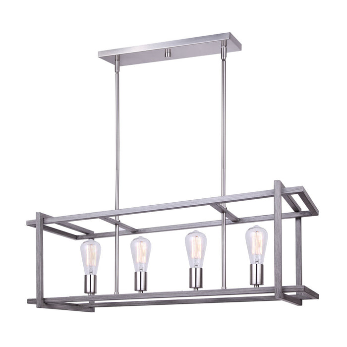 Canarm - ICH1066A04BNB33 - Four Light Chandelier - Carli - Brushed Nickel, + Brushed Dark Grey