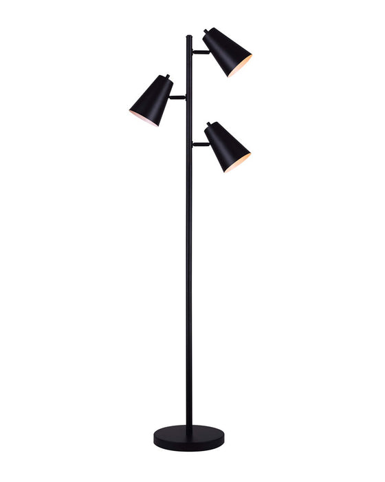 Canarm - IFL1056A66BK - Three Light Floor Lamp - Orli - Black