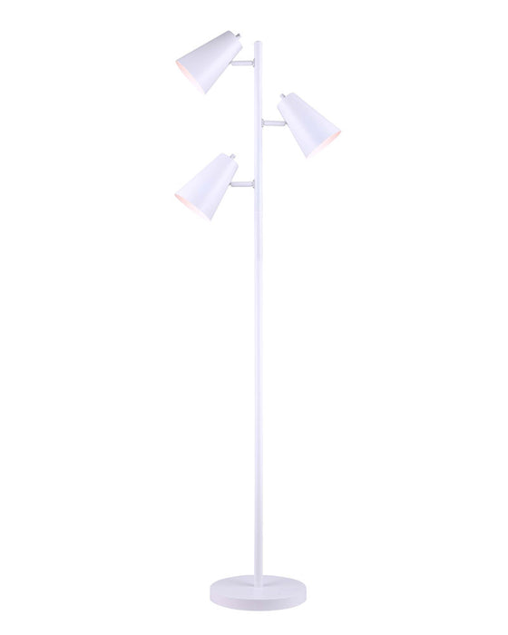 Canarm - IFL1056A66WH - Three Light Floor Lamp - Orli - White