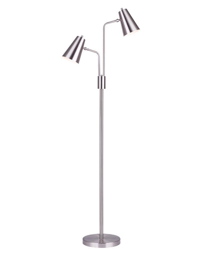 Orli Two Light Floor Lamp Brushed Nickel