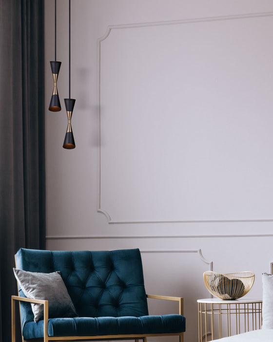 Canarm - IPL1073A01BKG - One Light Pendant - Emlen - Matte Black And Gold