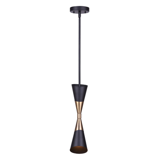 Emlen One Light Pendant Matte Black And Gold