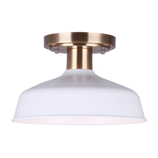 Bello One Light Semi Flush Mount Gold And White