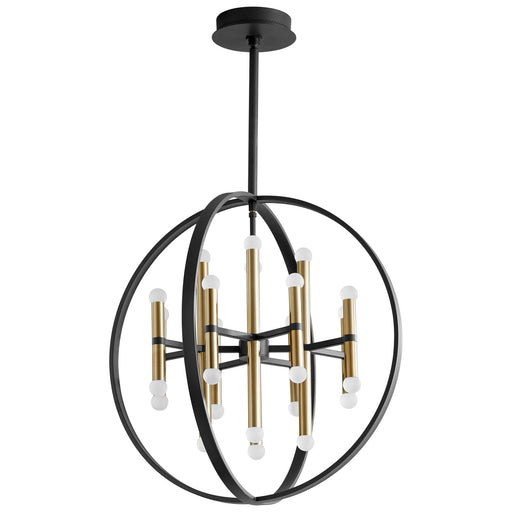 Quorum - 3-684-1540 - LED Chandelier - Nero - Black|Aged Brass