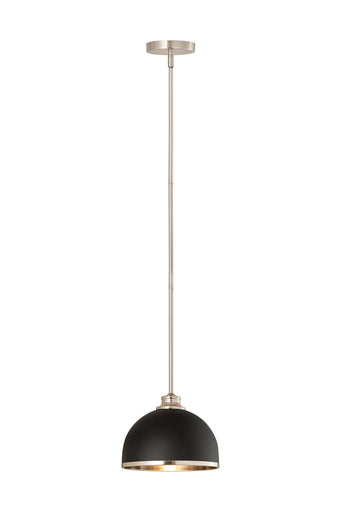 Landry One Light Pendant Matte Black + Brushed Nickel