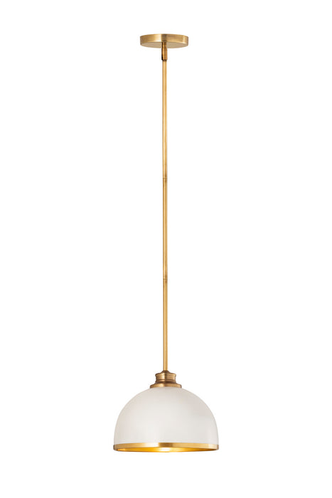 Z-Lite - 1004P10-MW-RB - One Light Pendant - Landry - Matte White + Rubbed Brass