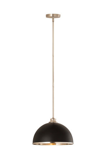 Landry One Light Pendant Matte Black + Brushed Nickel
