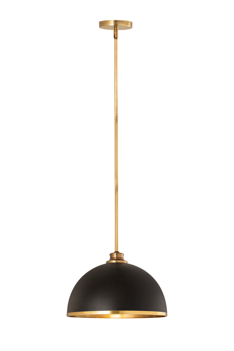 Z-Lite - 1004P14-MB-RB - One Light Pendant - Landry - Matte Black + Rubbed Brass