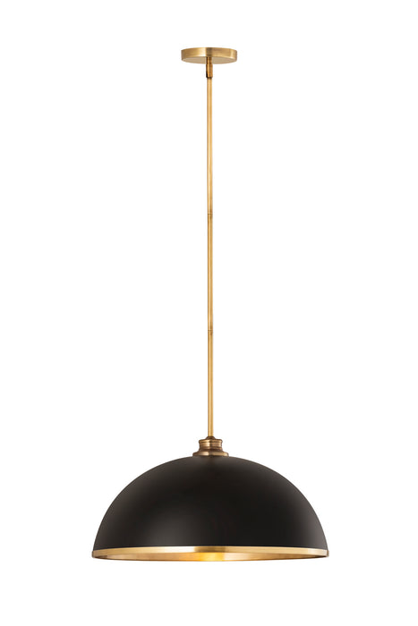 Z-Lite - 1004P20-MB-RB - One Light Pendant - Landry - Matte Black + Rubbed Brass