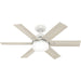 Hunter - 51205 - 44 InchesCeiling Fan - Pacer - Fresh White