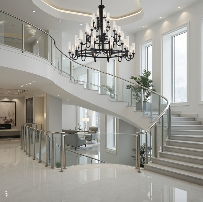 Justice Designs - FSN-4346-CLFR-MBLK - 48 Light Chandelier - Fusion - Matte Black