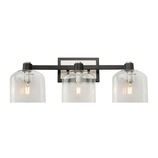 Lyndon Three Light Vanity Black and Brushed Nickel