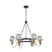 Artcraft - AC11727BK - Six Light Chandelier - Martina - Black and Brushed Brass