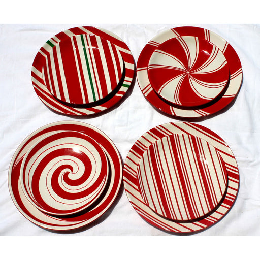 Candy Cane Style Plates (Set Of 4)
