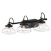 Golden - 3419-BA3 BLK-CLR - Three Light Vanity Light - Nash - Matte Black