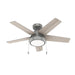 Hunter - 51384 - 44 InchesCeiling Fan - Burroughs - Matte Silver