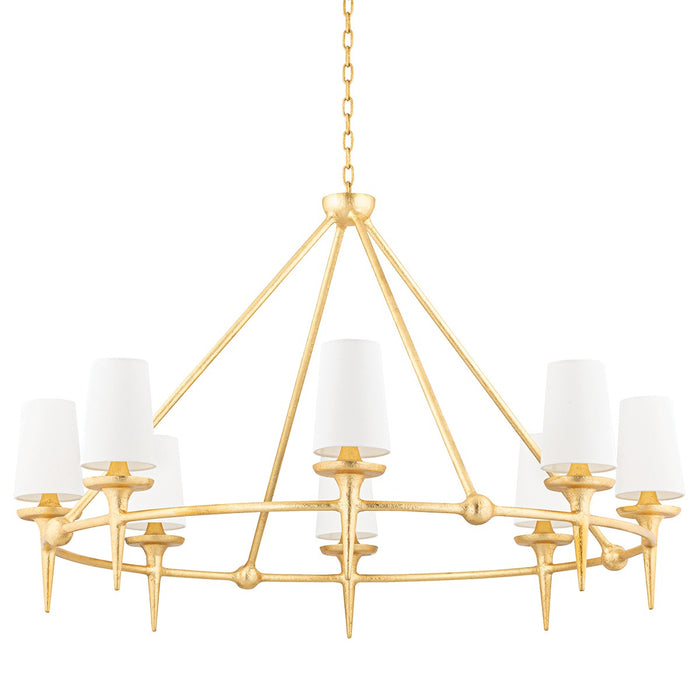 Hudson Valley - 6648-GL - Eight Light Chandelier - Torch - Gold Leaf