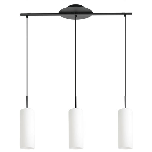 Troy 3 Three Light Pendant Structured Black