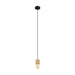 Eglo USA - 99078A - One Light Pendant - Turialdo - Black, Natural Wood