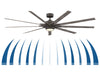 Fanimation - FPD8159GRW - 84 Inches Ceiling Fan - Odyn 84 - Matte Greige