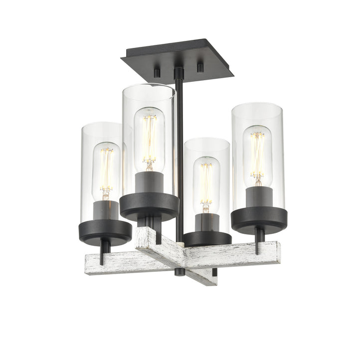 DVI Lighting - DVP38611GR+BIW-CL - Four Light Semi-Flush Mount - Okanagan - Graphite