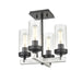 DVI Lighting - DVP38611GR+BIW-CL - Four Light Semi-Flush Mount - Okanagan - Graphite