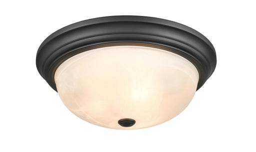 Three Light Flushmount Matte Black
